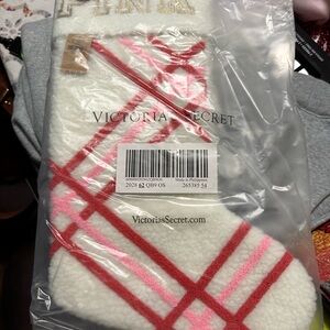 Victoria's Secret Festive White and Pink Stocking